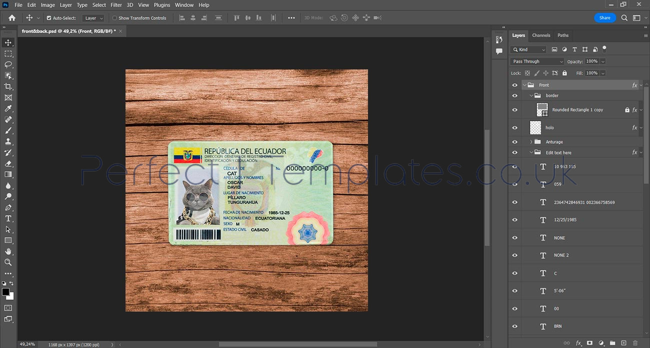 Ecuador Identity Card Template - Perfect Templates - The Biggest ...